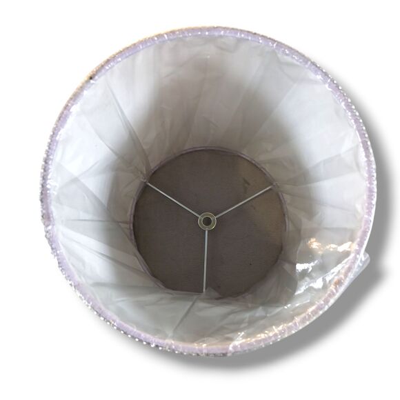Lavender Drum Lamp Shade 9.5 Inch Rhinestones Faux Diamonds Modern Fairytale - Picture 3 of 4